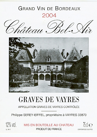 Château Bel-Air Graves De Vayres Fût De Chêne