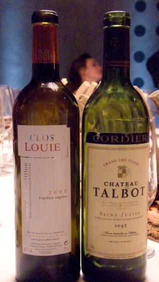 Clos Louie, Vieilles Vignes 2005 and Château Talbot, Saint-Julien 1982