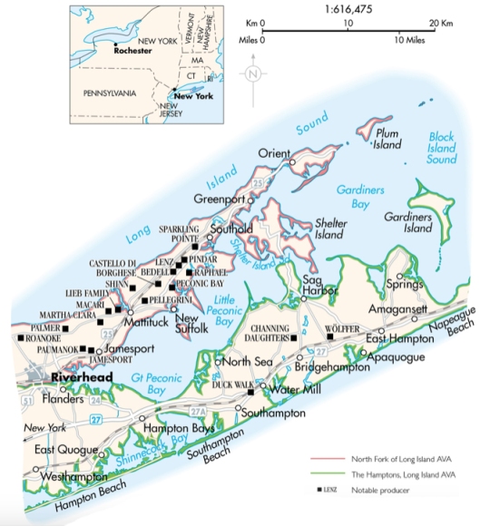Map of the Long Island AVA